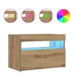vidaXL Nočný stolík s LED svetlami, dubový remeselník, 60x35x40 cm, umelé drevo – Obrázok 3