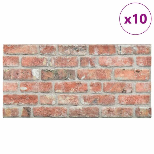 vidaXL Nástenné panely 10 pcs Červená 100 x 50 cm EPS pena – Obrázok 2