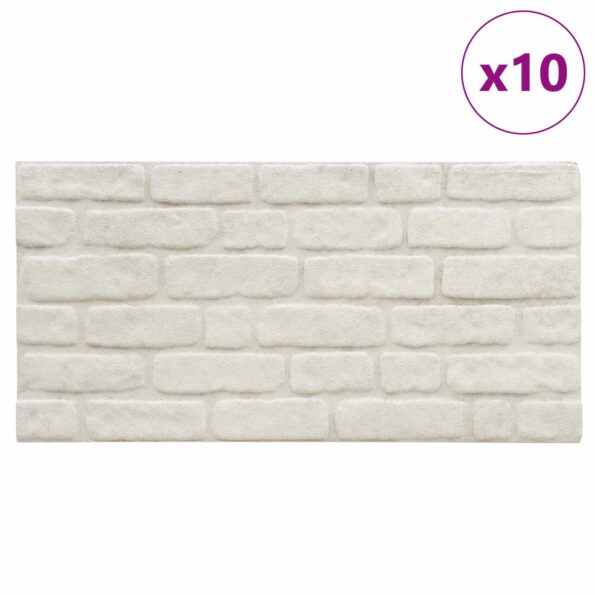 vidaXL Nástenné panely 10 pcs Biela 100 x 50 cm EPS pena – Obrázok 2