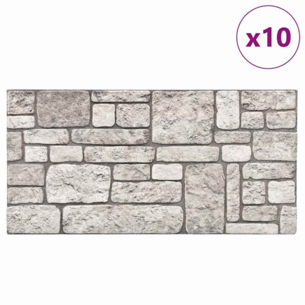 vidaXL Nástenné panely 10 pcs Sivá 100 x 50 cm EPS pena – Obrázok 2