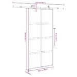 vidaXL Posuvné dvere so sadou kovania 102,5x205 cm tvrdené sklo a hliník – Obrázok 8