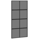vidaXL Posuvné dvere so sadou kovania 102,5x205 cm tvrdené sklo a hliník – Obrázok 4