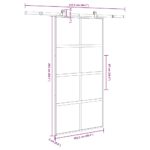 vidaXL Posuvné dvere so sadou kovania 102,5x205 cm tvrdené sklo a hliník – Obrázok 8