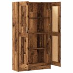 vidaXL Knižnica, staré drevo, 82,5x30,5x150 cm, umelé drevo – Obrázok 9