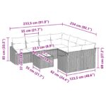 vidaXL Sada pohoviek s vankúšom 9 pcs Čierna a tyrkysová polyratan – Obrázok 9