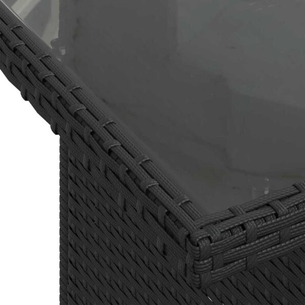 vidaXL Súprava záhradných pohoviek 7 pcs Čierna a modrá polyratan – Obrázok 9