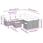 vidaXL Sada pohoviek s vankúšom 9 pcs Beige a Červená polyratan – Obrázok 13