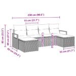 vidaXL Sada pohoviek s vankúšom 6 pcs Hnedá a červená polyratan – Obrázok 12
