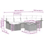 vidaXL Súprava záhradných pohoviek 7 pcs Šedá a námornícka modrá – Obrázok 11