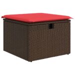 vidaXL Súprava záhradných pohoviek 8 pcs Hnedá a červená polyratan – Obrázok 7
