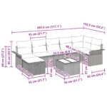 vidaXL Súprava záhradných pohoviek 8 pcs Šedá a námornícka modrá – Obrázok 11