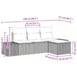 vidaXL Súprava záhradných pohoviek s vankúšom 4 pcs polyratan – Obrázok 9