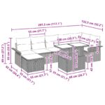 vidaXL Súprava záhradných pohoviek s vankúšom 8 pcs Sivá Poly ratan – Obrázok 13