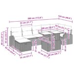 vidaXL Súprava záhradných pohoviek s vankúšom 8 pcs Hnedá Poly ratan – Obrázok 13