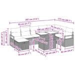 vidaXL Súprava záhradných pohoviek s vankúšom 9 pcs polyratan – Obrázok 13