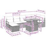 vidaXL Súprava záhradných pohoviek s vankúšom 8 pcs Sivá polyratan – Obrázok 13