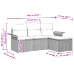 vidaXL Súprava záhradných pohoviek s vankúšom 4 pcs Poly ratan – Obrázok 12