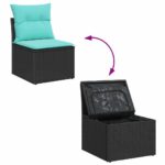 vidaXL Súprava záhradných pohoviek s vankúšom 4 pcs Poly ratan – Obrázok 10