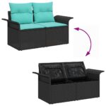 vidaXL Súprava záhradných pohoviek s vankúšom 4 pcs Poly ratan – Obrázok 9
