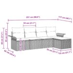 vidaXL Súprava záhradných pohoviek s vankúšom 5 pcs Poly ratan – Obrázok 12