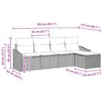 vidaXL Sada pohoviek s vankúšom 5 pcs polyratan – Obrázok 12
