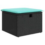 vidaXL Súprava záhradných pohoviek s vankúšom 9 pcs Čierna Poly ratan – Obrázok 7