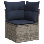 vidaXL Súprava záhradných pohoviek 9 pcs Sivá polyratan – Obrázok 8