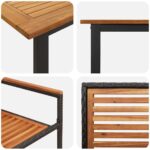 vidaXL Záhradný jedálenský set 5 pcs Čierna Pevné akáciové drevo – Obrázok 9