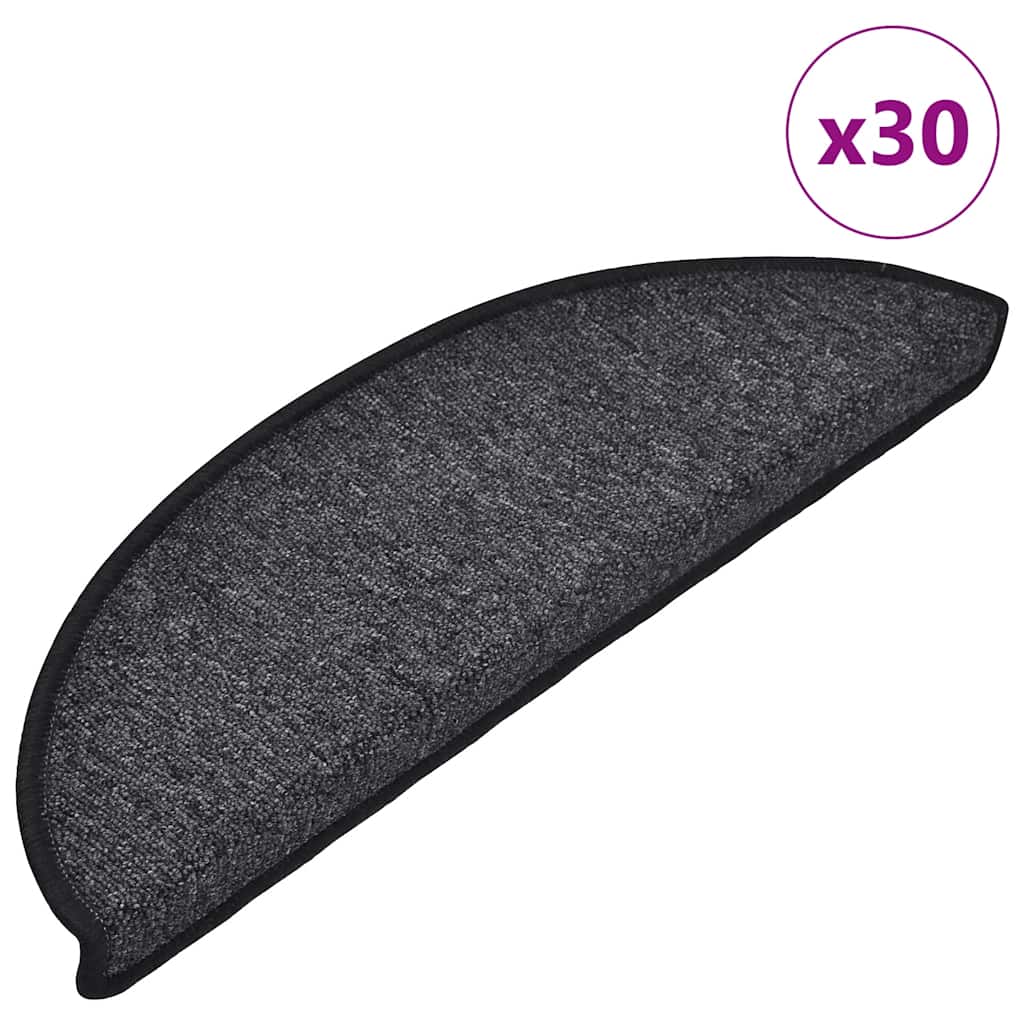 3365733_1.jpg vidaXL Schodové rohože 30 ks 56x17x3 cm antracitové polkruhové – Obrázok 1