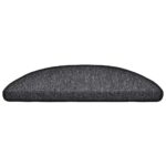 vidaXL Schodové rohože 30 ks 56x17x3 cm antracitové polkruhové – Obrázok 3