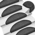 vidaXL Schodové rohože 30 ks 56x17x3 cm antracitové polkruhové – Obrázok 6