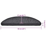 vidaXL Schodové rohože 30 ks 56x17x3 cm antracitové polkruhové – Obrázok 8