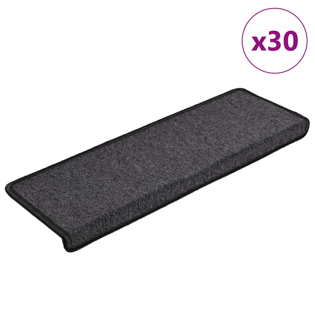 3365765_1.jpg vidaXL Schodové rohože 30 ks 65x21x4 cm antracitové s obdĺžnikovým okrajom – Obrázok 1
