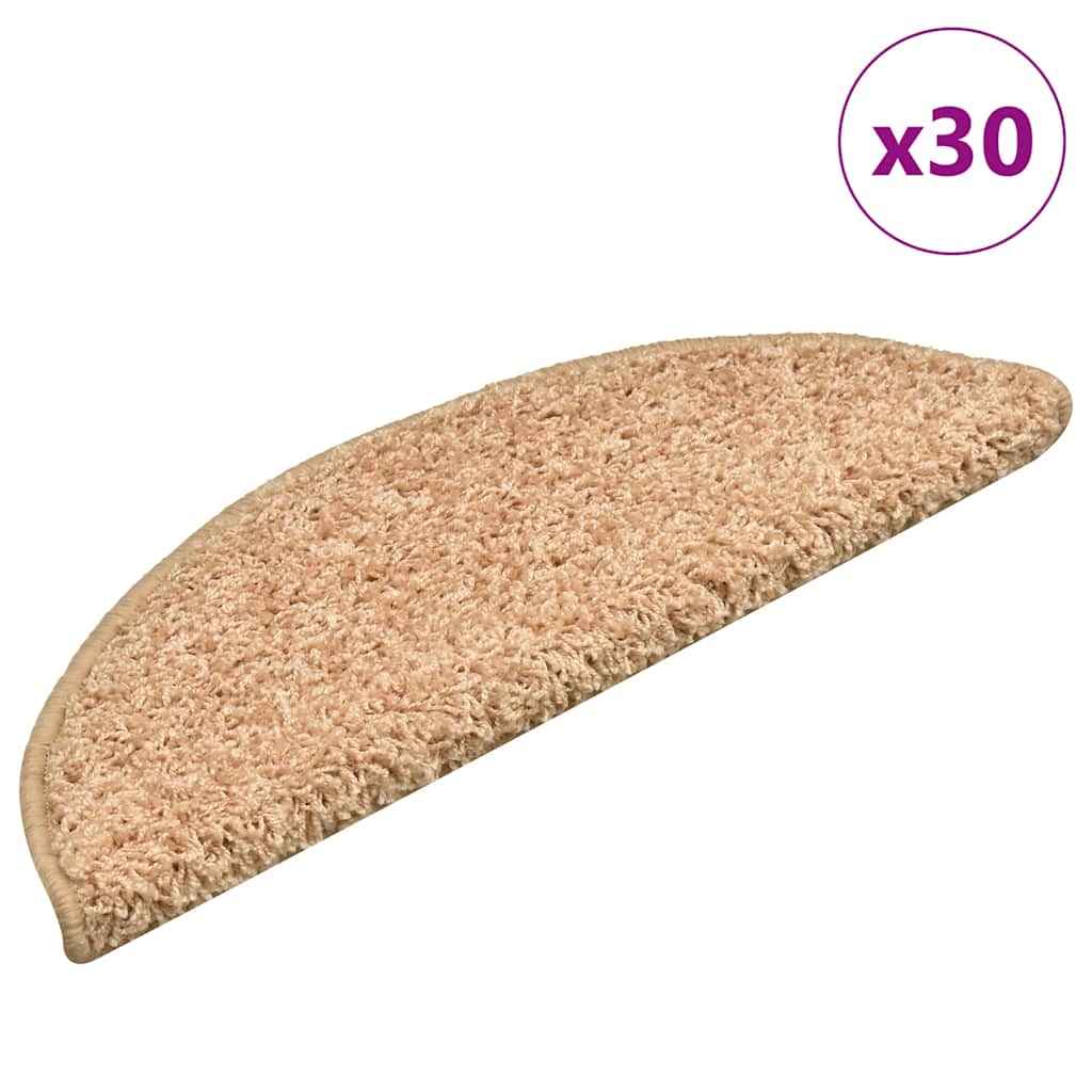 3365808_1.jpg vidaXL Schodové rohože 30 ks 56x17x3 cm zlaté polkruhové – Obrázok 1