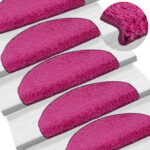 vidaXL Schodové rohože 30 ks 65x21x4 cm ružové polkruhové veľké – Obrázok 6