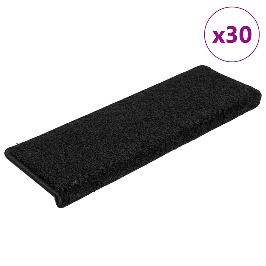 3365826_1.jpg vidaXL Schodové rohože 30 ks 65x21x4 cm čierne s obdĺžnikovým okrajom – Obrázok 1