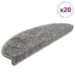 vidaXL Schodové rohože 20 ks 65x21x4 cm sivé, polkruhové, veľké