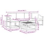 vidaXL Záhradná súprava gaučov s vankúšom 5 pcs Prírodná a krémová – Obrázok 9