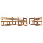vidaXL Záhradná súprava gaučov 7 pcs Prírodná – Obrázok 2