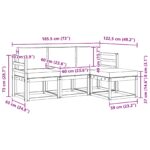 vidaXL Záhradná súprava gaučov s vankúšom 4 pcs Prírodná a krémová – Obrázok 8