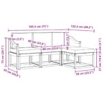 vidaXL Záhradná súprava gaučov s vankúšom 4 pcs Prírodná a krémová – Obrázok 8
