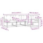vidaXL Záhradná súprava gaučov s vankúšom 4 pcs Prírodná a béžová – Obrázok 9