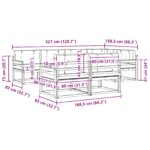 vidaXL Záhradná súprava gaučov s vankúšom 7 pcs Prírodná a krémová – Obrázok 9