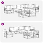 vidaXL Záhradná súprava gaučov s vankúšom 8 pcs Prírodná a béžová – Obrázok 7