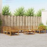 vidaXL Záhradná súprava gaučov 10 pcs Prírodná Pevné akáciové drevo