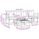 vidaXL Záhradná súprava gaučov s vankúšom 5 pcs Prírodná a krémová – Obrázok 8