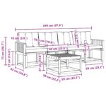 vidaXL Záhradná súprava gaučov s vankúšom 5 pcs Prírodná a krémová – Obrázok 8
