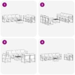 vidaXL Záhradná súprava gaučov s vankúšom 8 pcs Prírodná a béžová – Obrázok 8