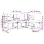 vidaXL Záhradná súprava gaučov s vankúšom 4 pcs Prírodná a čierna – Obrázok 8
