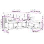 vidaXL Záhradná súprava gaučov s vankúšom 4 pcs Prírodná a krémová – Obrázok 8